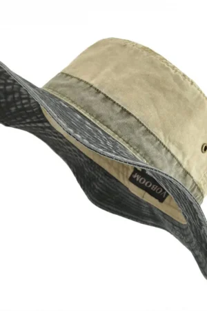 VOBOOM Bucket Hats for Men Washed Cotton Outdoor Panama Hat Summer Fishing Hunting Cap UV400 Sun Protection Caps Panama Hat