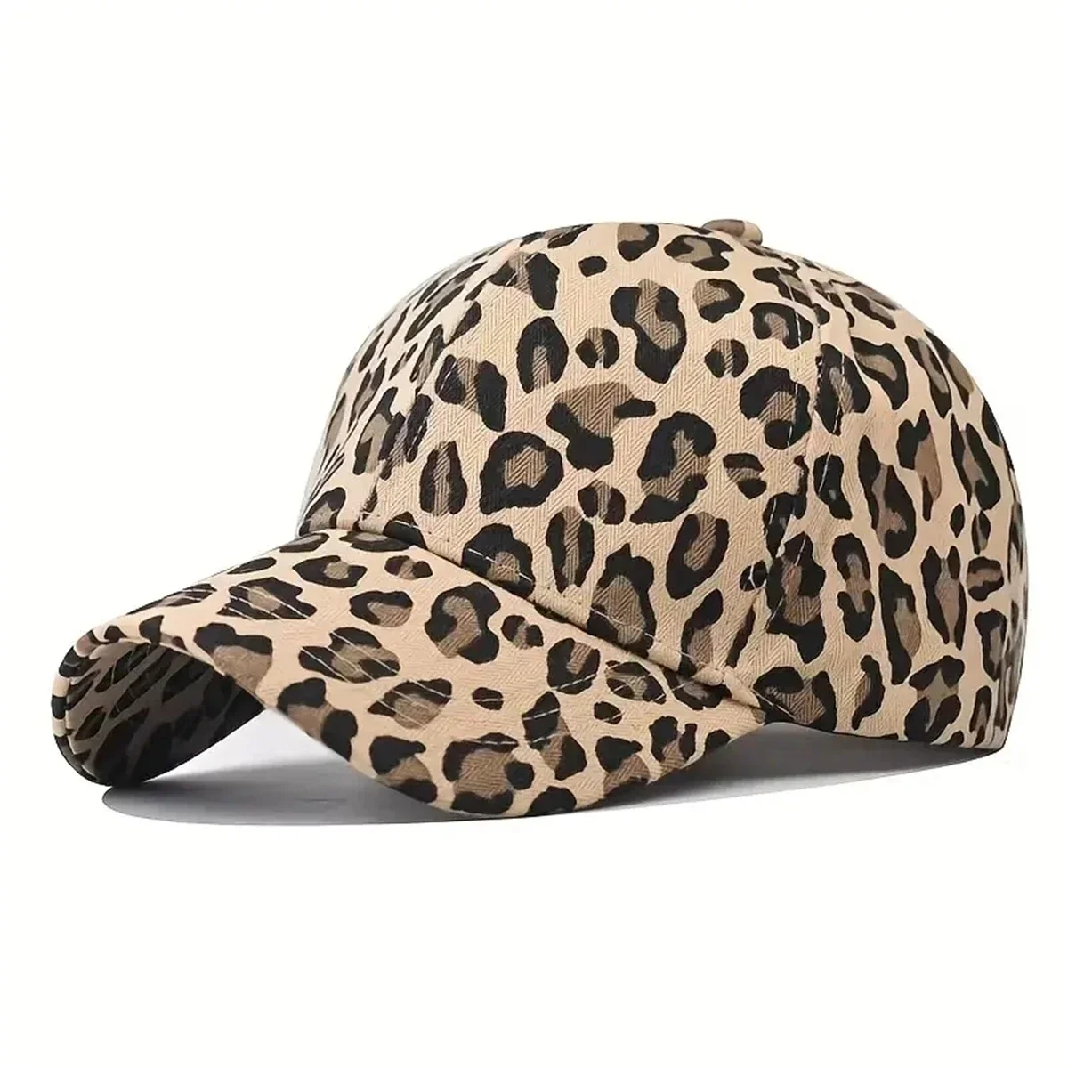 Trendy Unisex Leopard Print Baseball Cap, Stylish Round Top Hat for Outdoor Sun Protection Casual Lovers Ins Duckbill Cap - Image 2