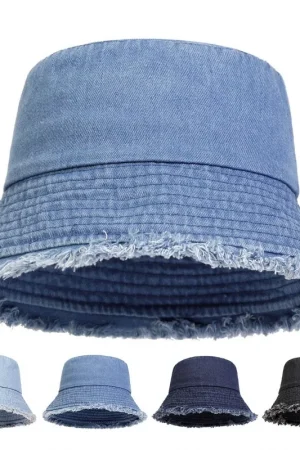 Neutral Denim Bucket Hat,fashionable Sun Protection Caps for Men and Women,Outdoor,Beach,Travel suitable for Daily Wear 1pc