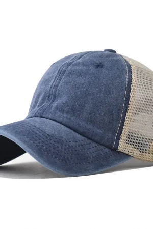 Spring and summer mesh hats for men and women, thin, breathable, sun resistant, sun shading, beach worn baseball caps