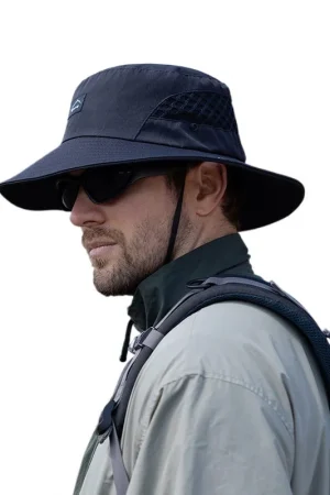 Summer Men's Breathable FIsherman Hat Outdoor Fishing Travel Cap Male Climbing UV Sun Protection Sunproof Bucket Hats For Men