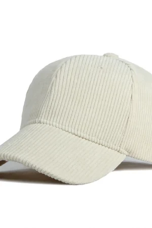 Solid color autumn and winter new corduroy baseball cap for men and women, simple solid color duckbill cap for warmth